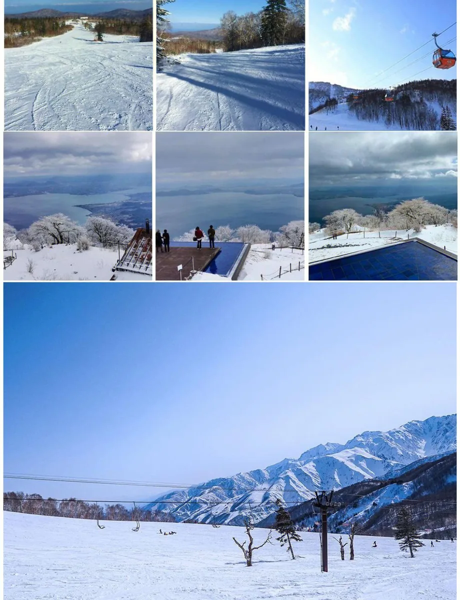 Biwako snow scenery collage