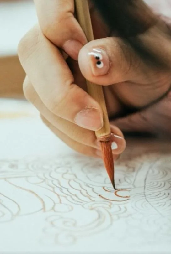 Traditional mural line drawing