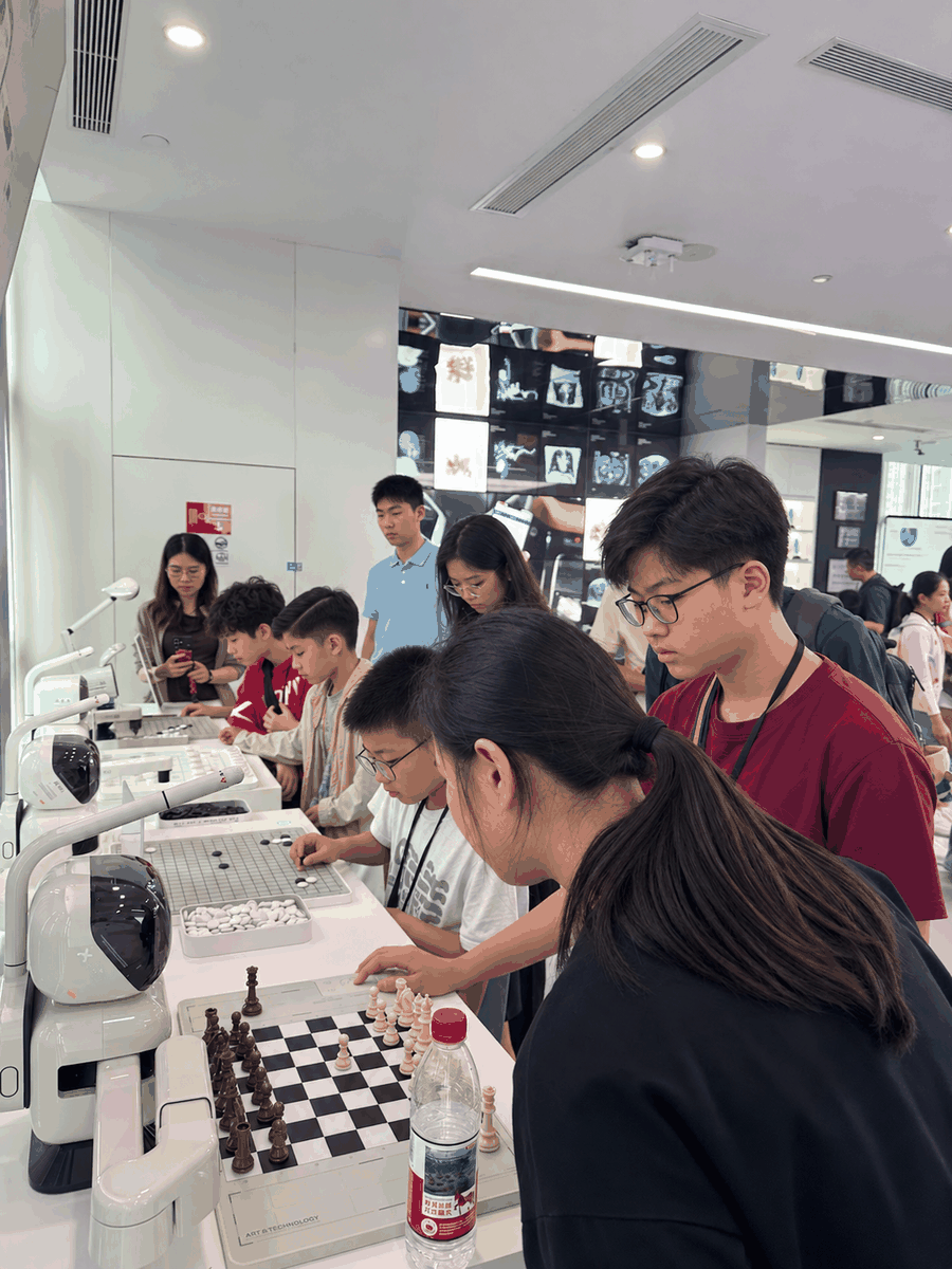 Students working with laboratory equipment
